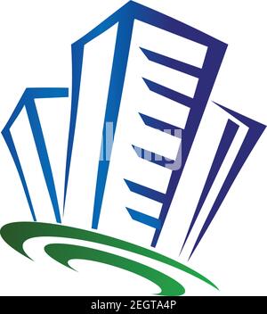 Real Estate City Skyline Logo Template Illustration Design Stock Vector