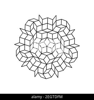 pattern parquet and penrose mosaics. black vector Stock Vector