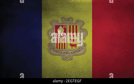 Italy flag with waving grunge texture. Vector background. Stock Vector
