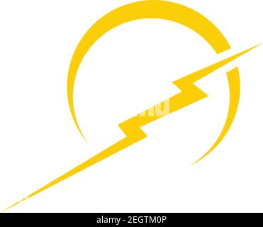 Thunder and Bolt Lighting Flash Icons Set. Flat Style on Dark Background. Vector - Vector Stock Vector