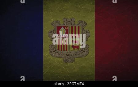 Italy flag with waving grunge texture. Vector background. Stock Vector