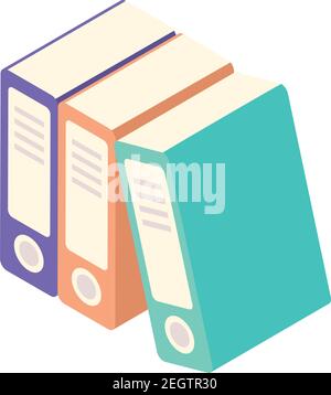 office archive books isometric icon vector illustration design Stock Vector
