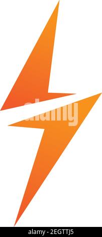 Thunder and Bolt Lighting Flash Icons Set. Flat Style on Dark Background. Vector - Vector Stock Vector
