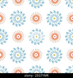 Abstract Geometric Swirl Circle Pattern. Seamless Vector Repeat Background. Geometric Textured 3D Design. Close Up, All Over Repeat. Interior Design, Home Decor, Interior. Vector EPS 10 Tile. Stock Vector