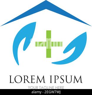 home care logo design vector icon symbol House Care logo Template, Medical House Logo Stock Vector