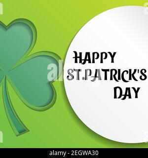 Emblems leaf clover. Irish shamrock leaves background for Happy St. Patrick s Day. EPS 10 Stock Vector