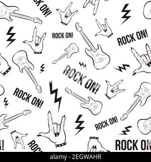 Rock n roll punk music doodle set graffiti Vector Image