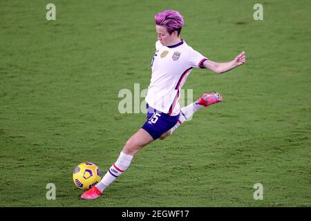 February 18, 2021: Orlando, Florida, USA: United States forward MEGAN RAPINOE (15) sets up a pass during the SheBelieves Cup United States vs Canada match at Exploria Stadium in Orlando. Credit: Cory Knowlton/ZUMA Wire/Alamy Live News Stock Photo