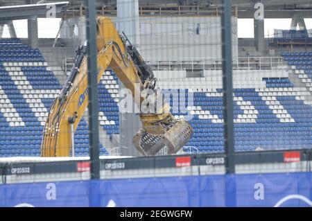 Bauarbeiten am KSC Wildparkstadion stadium Construction Stock Photo