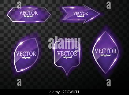 Glass vector button plane. Easy editable background Stock Vector
