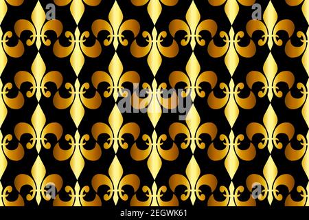 Abstract background Royal heraldic lilies seamless pattern Stock Vector