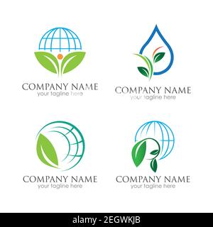 go green logo symbol vector illustration design template Stock Vector