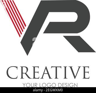 VR Letter Logo Design with Creative Modern Trendy Stock Vector