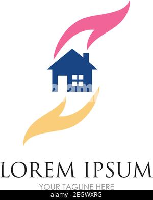 home care logo design vector icon symbol House Care logo Template, Medical House Logo Stock Vector