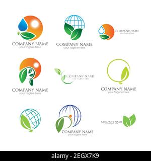 go green logo symbol vector illustration design template Stock Vector