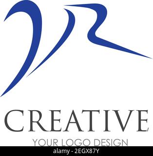 VR Letter Logo Design with Creative Modern Trendy Stock Vector