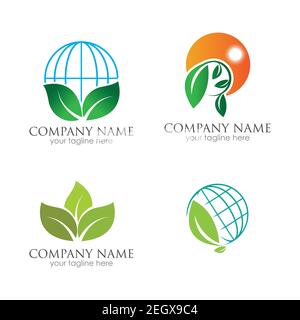 go green logo symbol vector illustration design template Stock Vector
