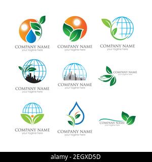 go green logo symbol vector illustration design template Stock Vector