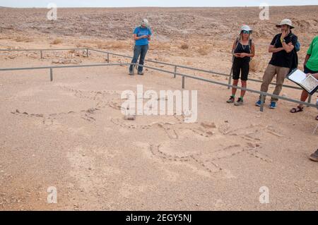 Leopard Temple a prehistoric cult site in the Uvda valley desert region, Negev, Israel. This site has been dates to have been dated to the Bronze age Stock Photo