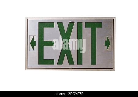 Isolated exit sign on white Stock Photo