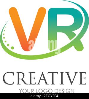 VR Letter Logo Design with Creative Modern Trendy Stock Vector