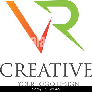 VR Letter Logo Design with Creative Modern Trendy Stock Vector