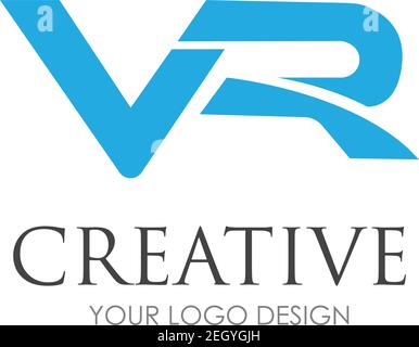 VR Letter Logo Design with Creative Modern Trendy Stock Vector