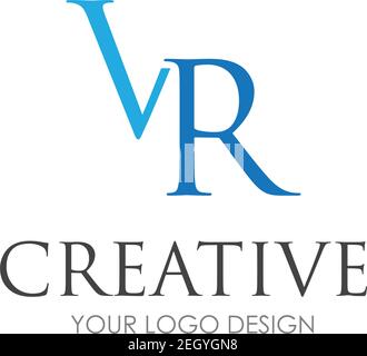 VR Letter Logo Design with Creative Modern Trendy Stock Vector
