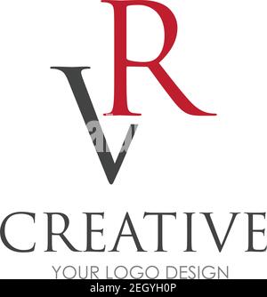 VR Letter Logo Design with Creative Modern Trendy Stock Vector