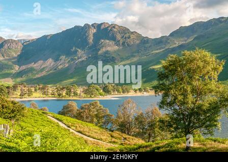 Landscape at Buttermere, a lake in the English Lake District in North West England Stock Photo