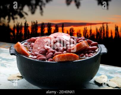 Purple bean feijoada Stock Photo