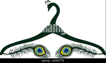 peacock hanger luxury fashion icon vector concept design Stock Vector