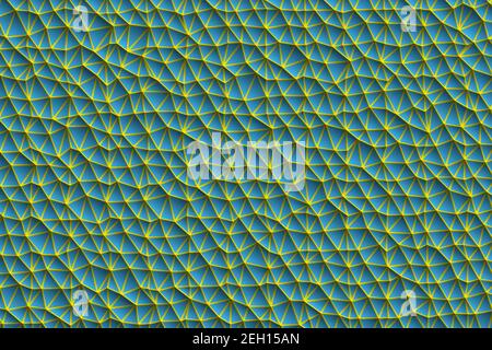 Polygonal blue and yellow mosaic background. Abstract low poly vector illustration. Triangular pattern in halftone style. Template geometric business Stock Vector
