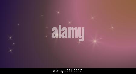 Purple, violet, amethyst, Gradient colorful bright background with stars flare glare lights. Vector illustration horizontal format Stock Vector