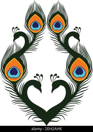 abstract peacock love luxury icon vector concept design Stock Vector