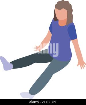 Girl therapist exercise icon. Isometric of girl therapist exercise vector icon for web design isolated on white background Stock Vector