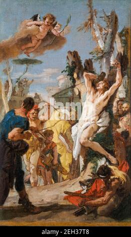 Giovanni Battista Tiepolo, Study for The Martyrdom of Saint Sebastian, (for the Augustinian monastery at Diessen, Germany), painting, 1739 Stock Photo