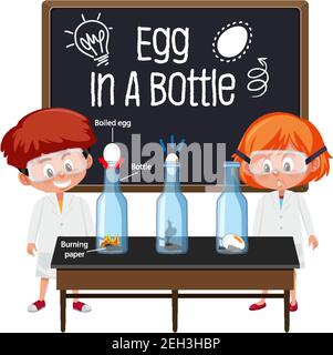 Science experiment with egg float test illustration Stock Vector Image ...