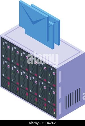 Customer database equipment icon. Isometric of customer database equipment vector icon for web design isolated on white background Stock Vector