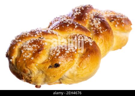 Typical traditional Austria: front view of an single Osterstriezel diagonal isolated on white background Stock Photo