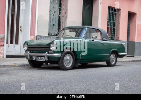 SABADELL, SPAIN-FEBRUARY 12, 2021: 1967-1971 Triumph Herald 13/60 Convertible Stock Photo