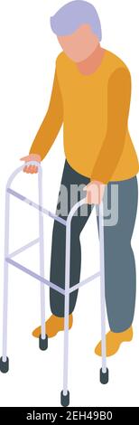 granny with paddle walker Stock Vector Image & Art - Alamy
