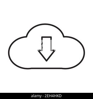 cloud Download icon. Business computer communication concept Stock Photo
