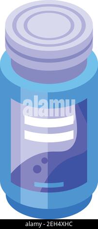 Jar of vitamins icon. Isometric of jar of vitamins vector icon for web design isolated on white background Stock Vector