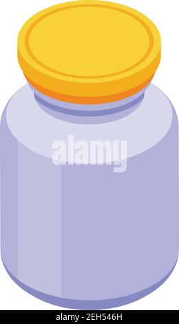 Jar of medicines icon. Isometric of jar of medicines vector icon for web design isolated on white background Stock Vector
