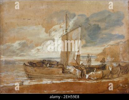 A Cattle Ferry, 1784-1788. Stock Photo