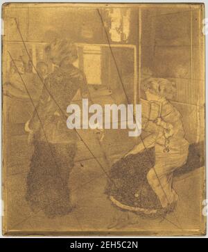 Mary Cassatt at the Louvre: The Etruscan Gallery [copper plate], 1879/1880. Stock Photo