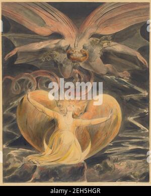 The Great Red Dragon and the Woman Clothed with the Sun, c. 1805. Stock Photo