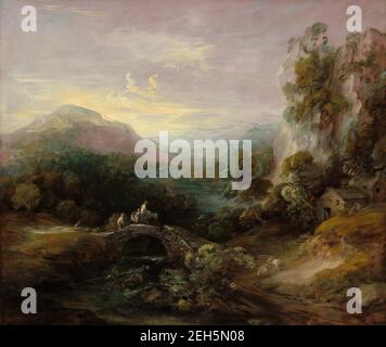 Mountain Landscape with Bridge, c. 1783/1784. Stock Photo