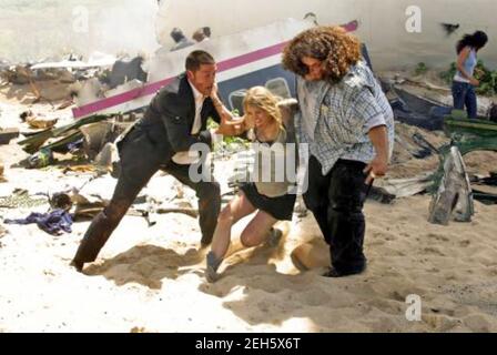 LOST 2004-2010 ABC TV series with from left: Matthew Fox, Emilie de Ravin, Jorge Garcia Stock Photo